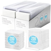 Square 400Pcs 3" x 4" Card Protector Bundle, 200 Rigid Toploaders & 200 Soft Card Sleeves for Trading Cards, Baseball, MTG & Sports Cards