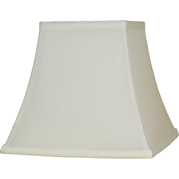 Square 5.25x9x8" Softback Bell Lampshade, Bright White, Faux Silk, Spider