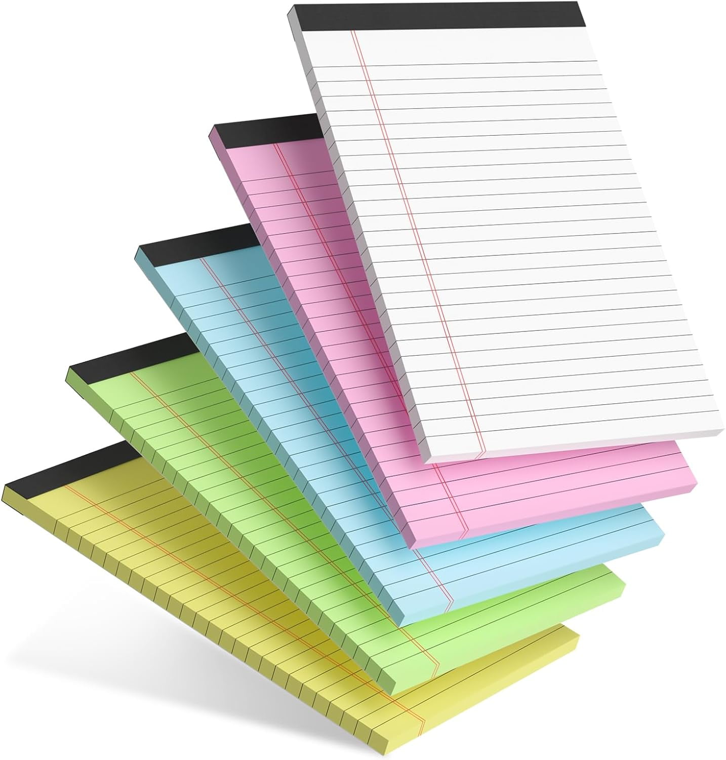 Square 5 Pcs Note Pads，Colored Writing Pads 8.5*11.65 Inch, 50 Sheets ...
