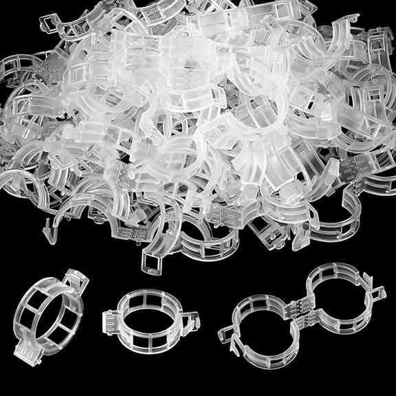 Square 500 Pcs Garden Plant Support Clips - Reusable Trellis Clips for Tomatoes, Vines & Vegetable Plants, Plastic Plant Training Clips for Healthier Growth