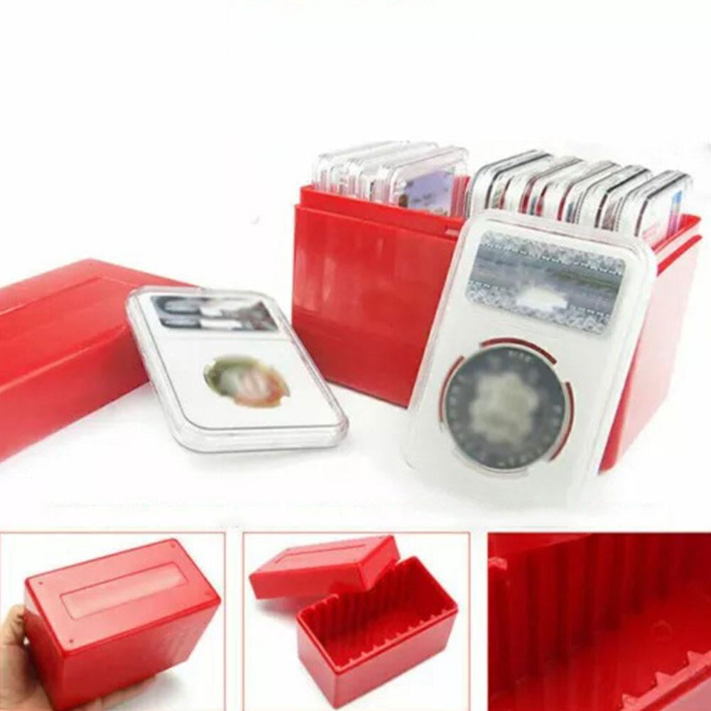 Square ABS Plastic 10 Coin Capacity Holder Slab Storage Box Case Large ...