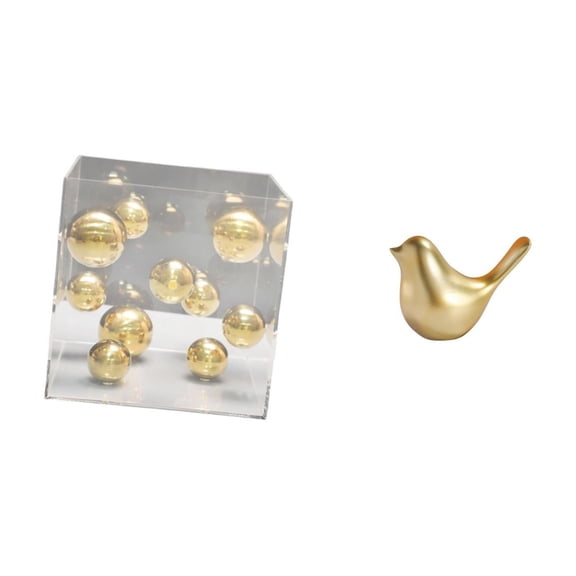 Square Acrylic Box Bird Figurine Resin Material Modern Display Home Office Decor Living Room Bookshelf