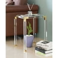 thumbnail image 1 of Square Acrylic Gold Metal Modern Tempered Glass End Side Table, 1 of 7