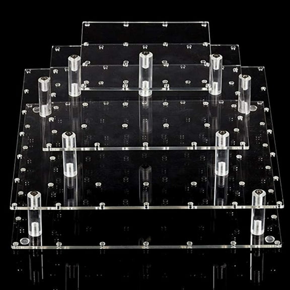 Square Acrylic Lollipop Stand 4 Tiers with 56 Holes for Party Candy Display Rack
