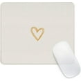 thumbnail image 1 of Square Aesthetic Cute Heart Mouse Pad,Office Home Personalized Mouse Mat Design,Waterproof Funny Mousepad,Non-Slip Rubber Base Computer Mouse Pads for Wireless Mouse,Beige, 1 of 7