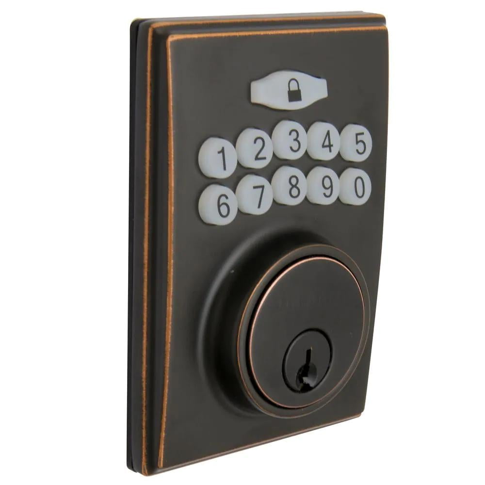 Square Keypad Square Aged Bronze Electronic Single Cylinder Keypad Deadbolt - Walmart.com