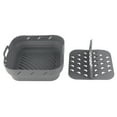 Square Air Fryer Silicone Baking Pan with Silicone Mat Air Fryer Pan