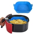 thumbnail image 1 of Square Air Fryer Silicone Liners,7.5 Inch Reusable Food-Grade Silicone Mat, Non-stick Heat Resistant Air Fryer Accessories, 1 of 7
