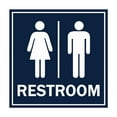 thumbnail image 1 of Square All Gender Restroom Sign (Navy Blue / White) - Medium, 1 of 1