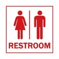thumbnail image 1 of Square All Gender Restroom Sign (White/Red) - Medium, 1 of 1