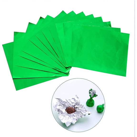 Square Aluminium Foil Packaging Candy Wrappers Sugar Wraps Paper for DIY Candies and Chocolate Packaging by Party/Wedding/Birthday/Chrismas Accessories-200 Piece 5.9"x5.9" (15x15 cm)