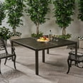 thumbnail image 1 of Square Aluminum Dining Table | Sets a Festive Mood for Outdoor Events | Rust-Resistant Material | Handmade Look with Woven Details, 1 of 5