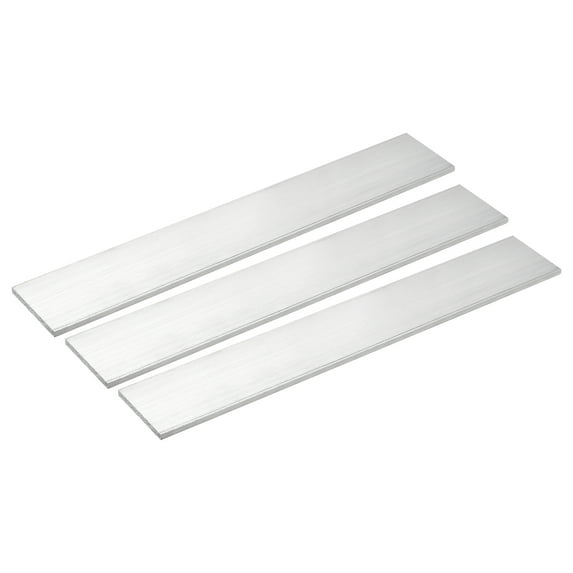 Square Aluminum Flat Bar, 3 Pack 3/16" Thickness 2" Width 12" Length