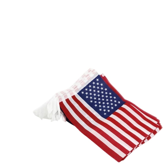 Square American String Bunting Flags 5.5X8.3 Inch 20 Flags One String For Sports Fan Events Celebrations