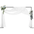 thumbnail image 1 of Square Arch Backdrop Stand, 10x7 FT Photo Booth Frame with Heavy-Duty S-Shaped Base, Metal Wedding Arch for Party Balloon Flower Tulle Decor with Ground Stakes, Indoor Outdoor, 1 of 7