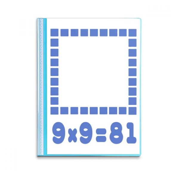 Square Area Blue Illustration Pattern Book Sheet Protectors Portfolio Binder Folder