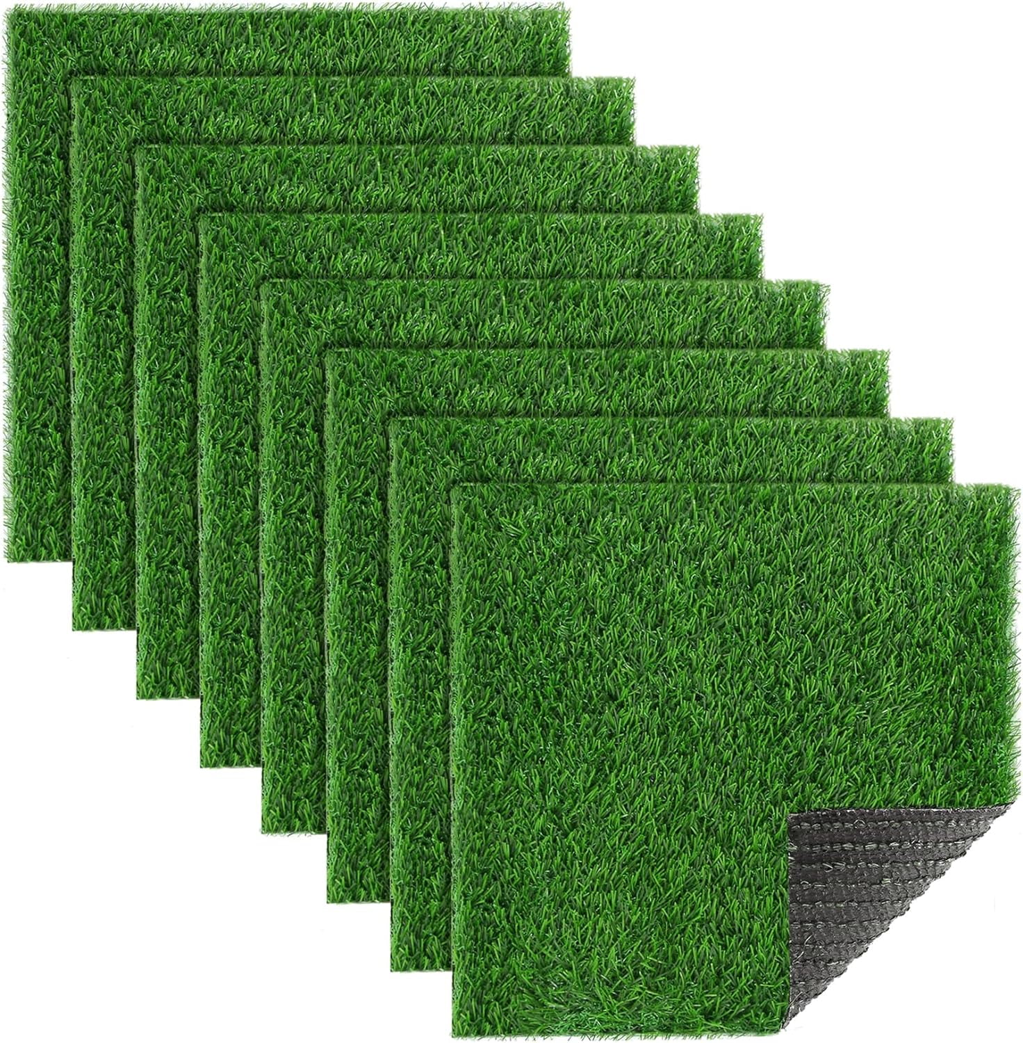 Square Artificial Grass Table Placemats Centerpiece Set of 8