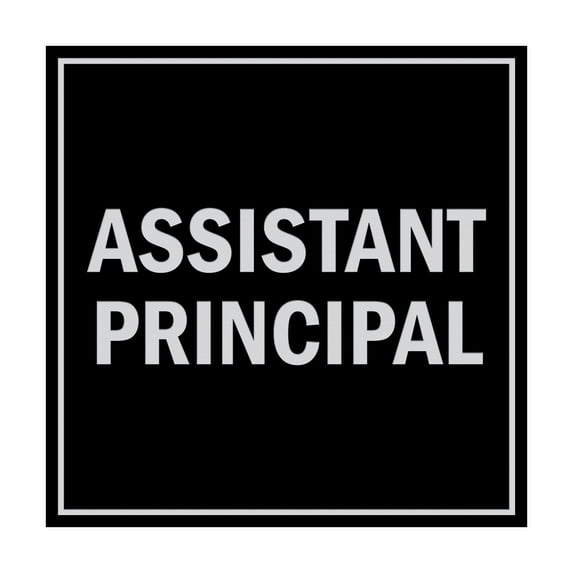 Square Assistant Principal Sign (Black / Silver) - Medium