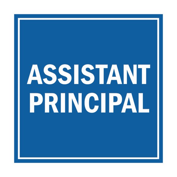 Square Assistant Principal Sign (Blue) - Large