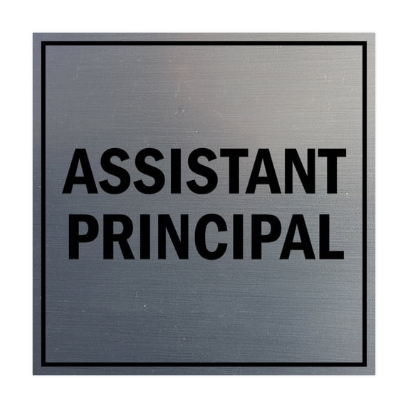 Square Assistant Principal Sign (Brushed Silver) - Medium