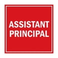 thumbnail image 1 of Square Assistant Principal Sign (Red) - Large, 1 of 1