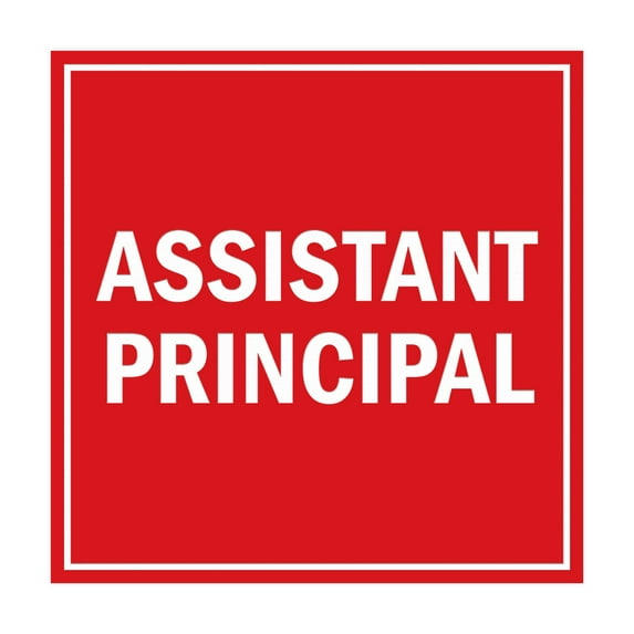 Square Assistant Principal Sign (Red) - Large