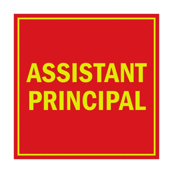 Square Assistant Principal Sign (Red/Yellow) - Small