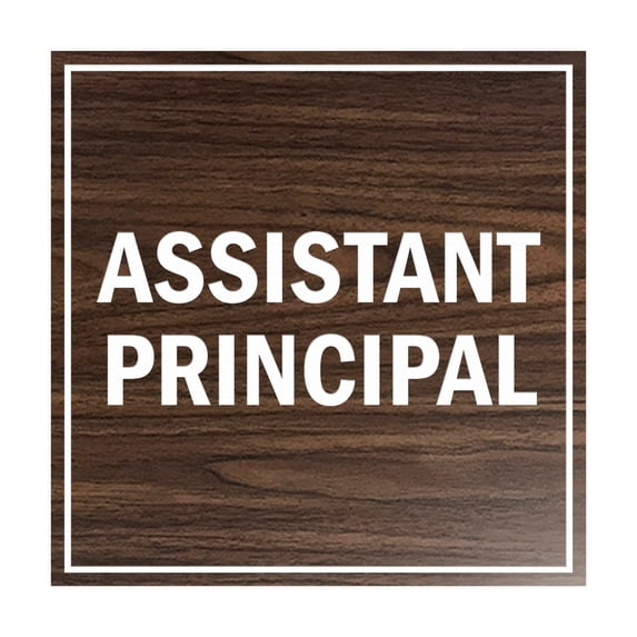 Square Assistant Principal Sign (Walnut) - Large