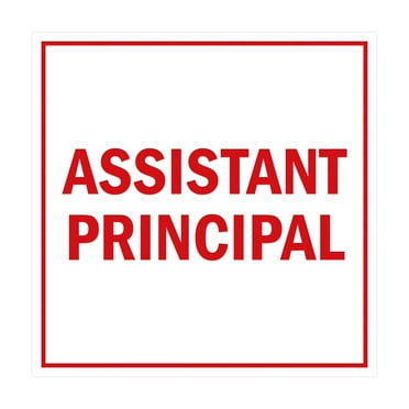 Square Assistant Principal Sign (White/Red) - Small