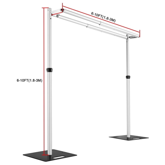 Square Backdrop Stand, Adjustable Background Stand, Background Holder, Adjustable Height/Length: 1.8-3m/5.9-9.8ft