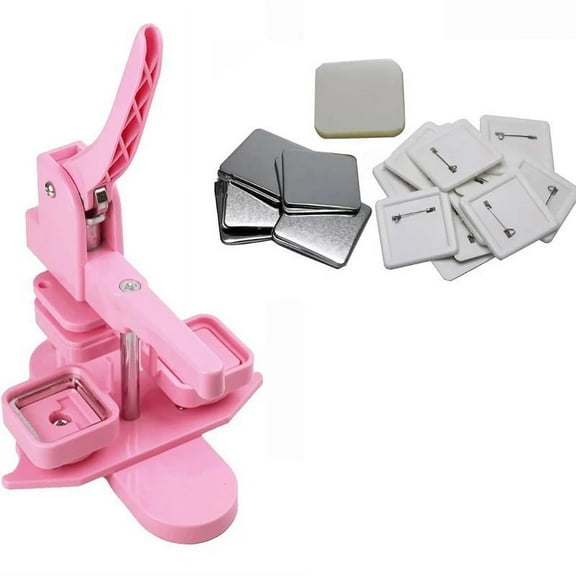 Square Badge Button Maker 50x50mm Manual Press Badge Machine ,Beginner-Friendly