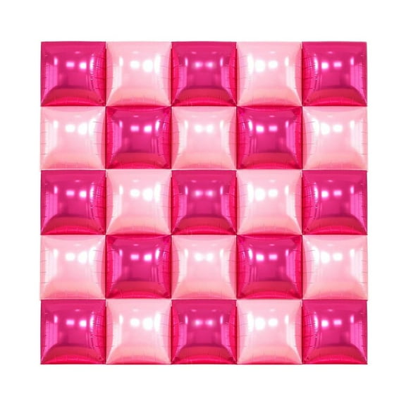 Square Balloon Wall Square Foil Balloons Wall Backdrop 25 Pcs Double Sided Square Balloons with Ties for Graduation Birthday Baby Shower Bridal Shower Party Arch Backdrop Decorations