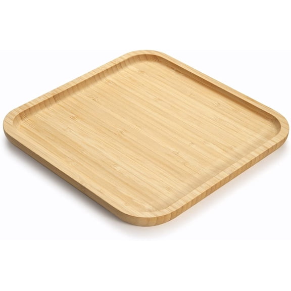 Square Bamboo Appetizer Tray Eco-Friendly Wood Serving Platter Serving Tray 12 x 12 x 1 in