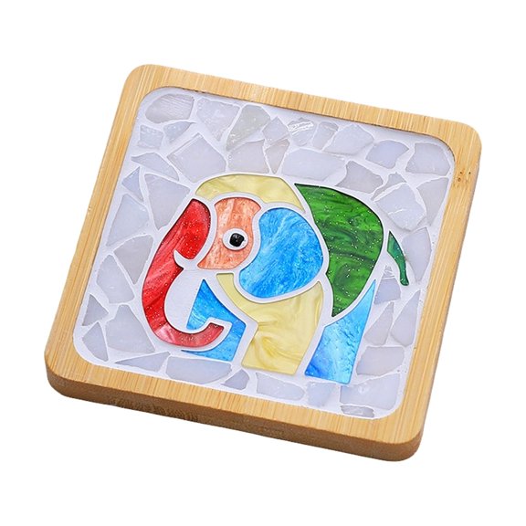 Square Bamboo Coaster Blank Base DIY Mosaic Craft Wooden Cup Mat Unfinished Blank Tray For Tabletop Cup Protection