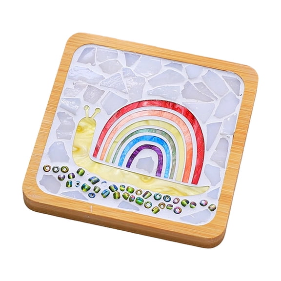 Square Bamboo Coaster Blank Base DIY Mosaic Craft Wooden Cup Mat Unfinished Blank Tray For Tabletop Cup Protection