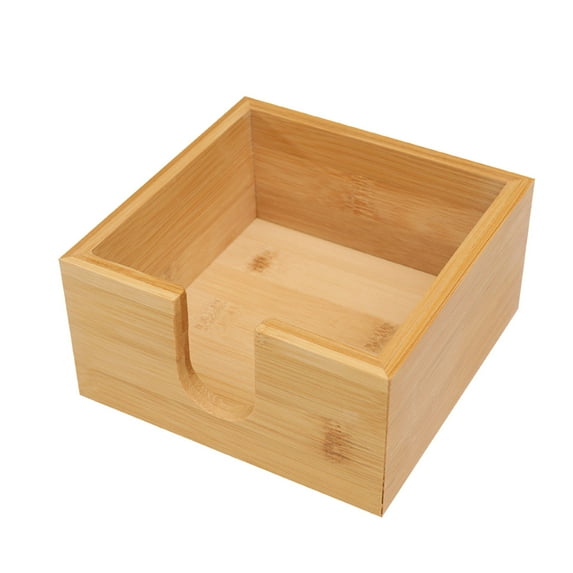 Square Bamboo Napkin Holders With Wooden Tray For Kitchen Office Desktop And Outdoor Gatherings