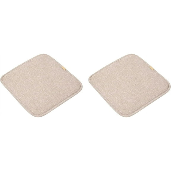 Square Bar Stool Seat Cushion with Ties 11 x 11 Inch Breathable Stool Cushion Cover Barstool Cushion Seat Pad Set of 2 (11x11 inch, Beige)
