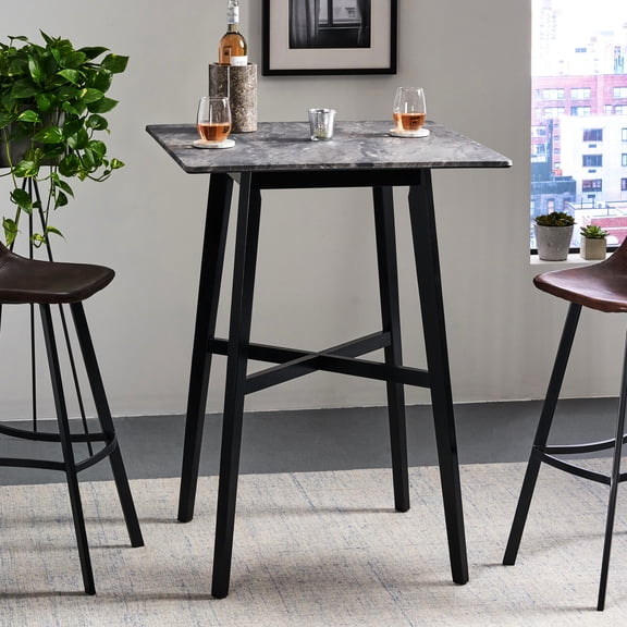 Square Bar Table with Clean Lines and Black Legs / Blends in Any Room