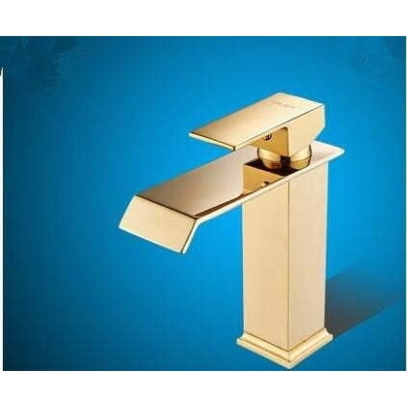 Square Basin Faucets Waterfall Bathroom Faucet Single Handle Basin Mixer Tap Bath Antique Faucet Brass Sink Water Crane Gold