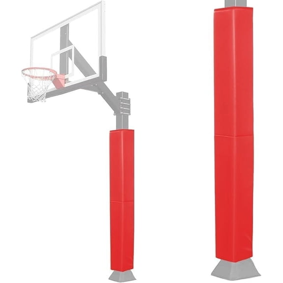 Square Basketball Pole Padding Fits 4x4 Inch Pole, Durable 6 Feet Tall Basketball Pole Pad Outdoor and Indoor, UV-Resistant Waterproof Basketball Hoop Pads for Protection and Player Safety