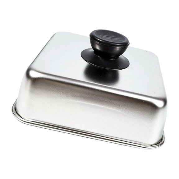 Square Basting Cover Stainless Steel Cheese Melting Dome Steaming Cover Lid Griddle Grill Accessory for Flat Teppanyaki