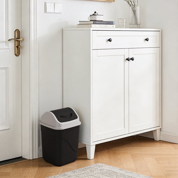 Square Bathroom Can With Swing Lid Compact Waste For Small Spaces And Toilet