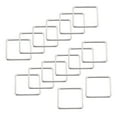 thumbnail image 1 of Square Beading Hoop Link Geometric Hollow Open Bezel Linking Ring 0.63"x0.63" Silver Tone for Jewelry Making 20pcs, 1 of 6
