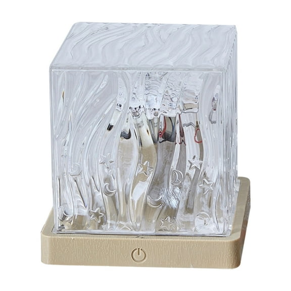 Square Bedroom Creative Flame Sky Projection Ambient Light Night Light With Remote Control, Creative Flame & Sky Projection Function For Bedroom Ambiance Lighting, Designed For