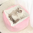 thumbnail image 1 of Square Beds, Soft Pet Bedding, Sleeping Bed, House Nest for Small Medium Dogs , Pink, 1 of 7