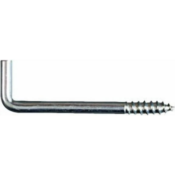 Square-Bend Screw Hook, Zinc, 1-3/8-In., 10-Pk. -N120-436