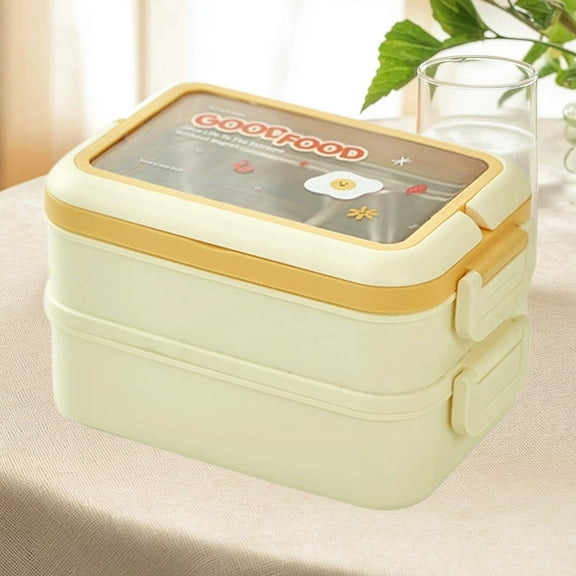 Square Bento Box, Border Adult Bento Box Sealed Fruit Box Salad Box Work Microwave Lunch Box Chopsticks Dip Container Cutes Bento Lunch Box