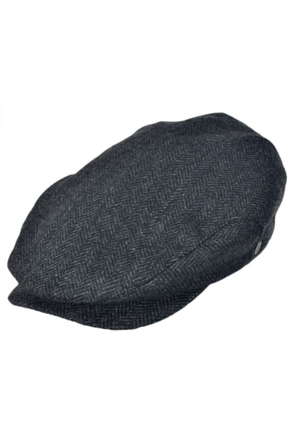 Square Bill Herringbone Wool Ivy Cap - XL - Charcoal