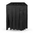 Square Black Garbage Can Cover,Solid Pleated Skirt Topper for 3235