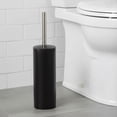 thumbnail image 1 of Square Black Metal Toilet Brush and Holder - Modern Bathroom Cleaning Tool with Sturdy Handle, Splash Guard, Removable Inner Protection, Contemporary Style - Fits Minimalist Decor, 1 of 8